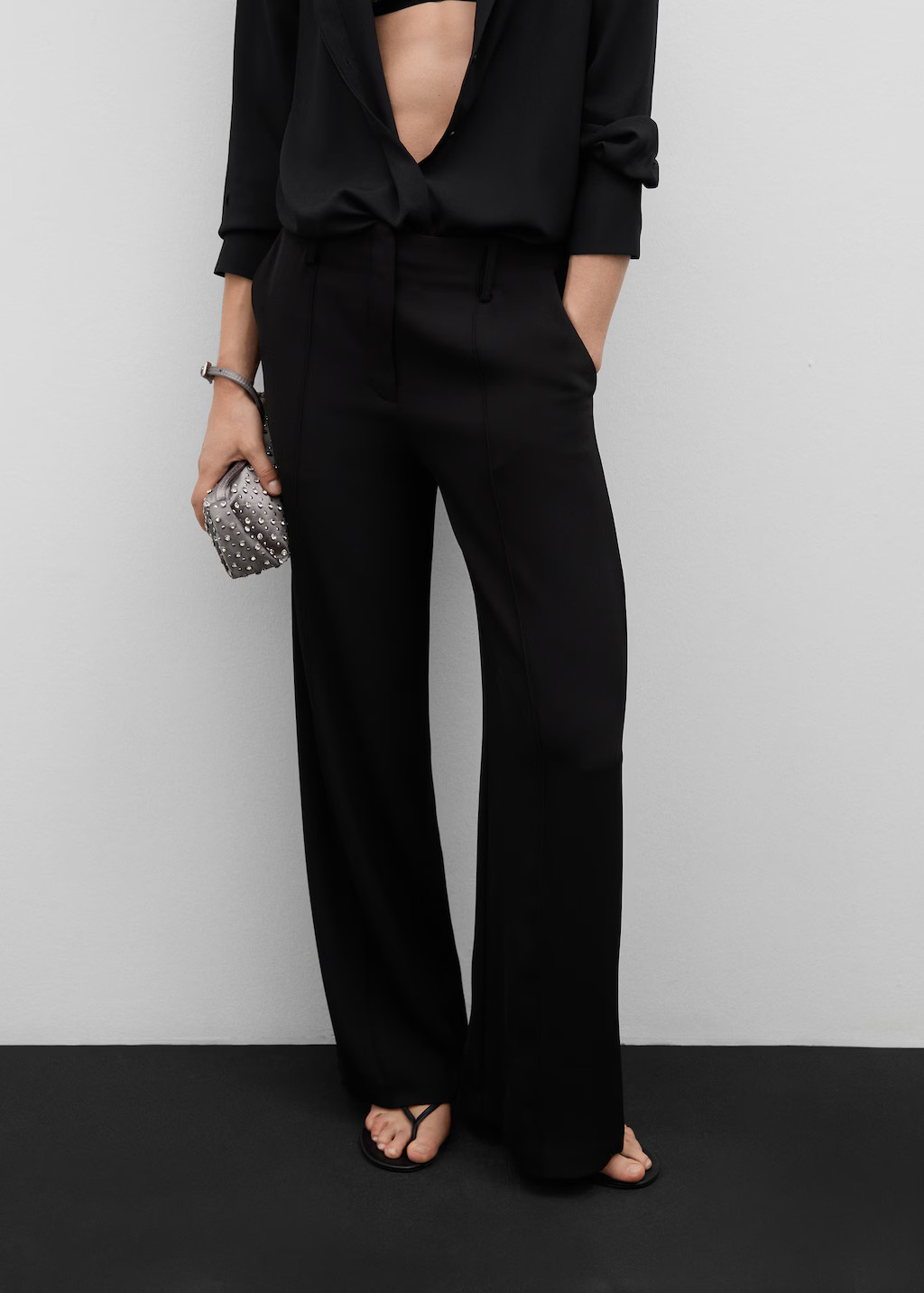 Pleat straight trousers - Women | MANGO USA | MANGO (US)