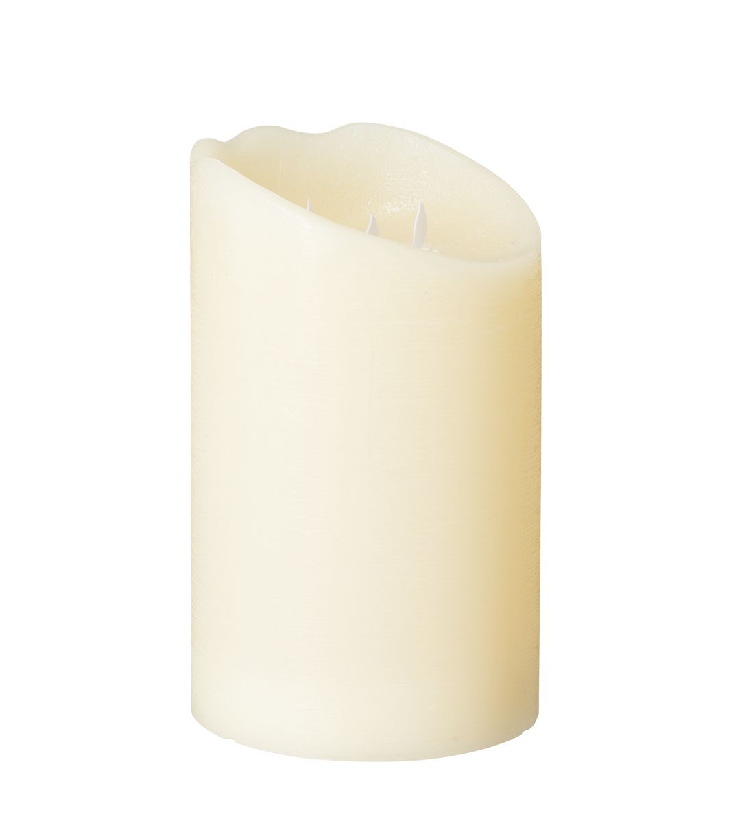 Large Wide Natural Glow Pillar LED Candle - Ivory | OKA US
