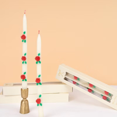 Meri Meri Rose Taper Candles (Pack of 2) | Target
