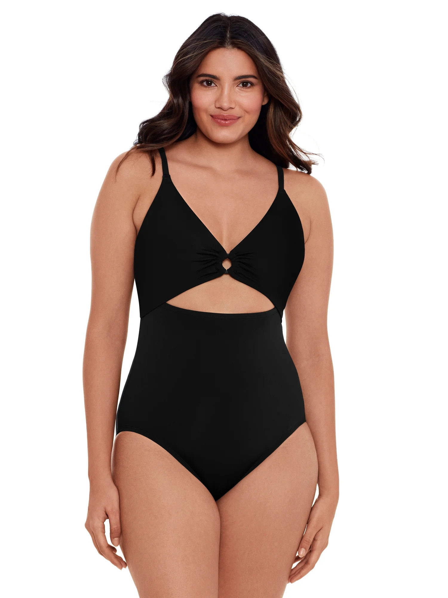 Time and Tru Women's and Women’s Plus Size O Ring One Piece Swimsuit | Walmart (US)