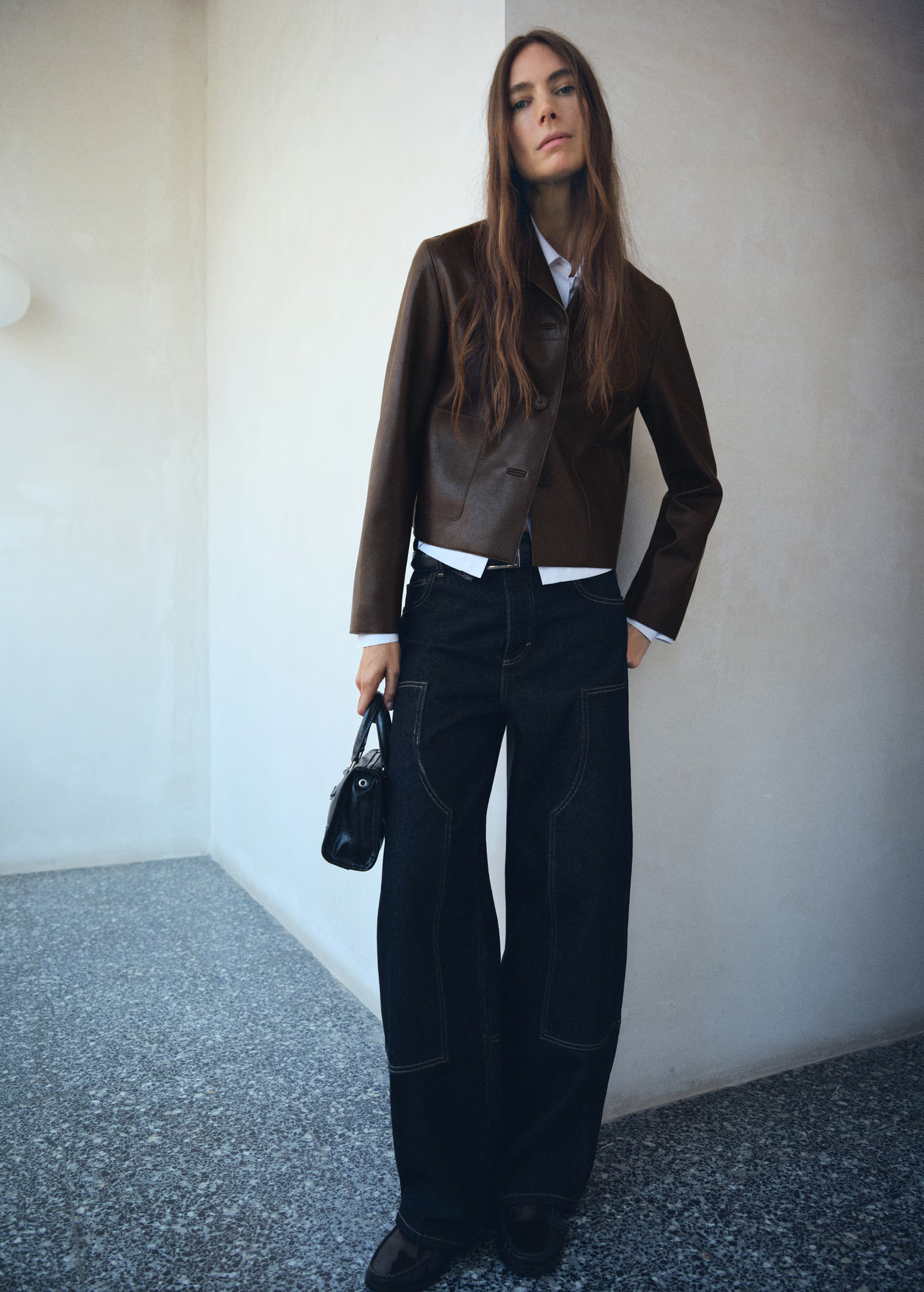 Leather-effect jacket with pockets - Women | MANGO USA | Mango (US/MX/AU)