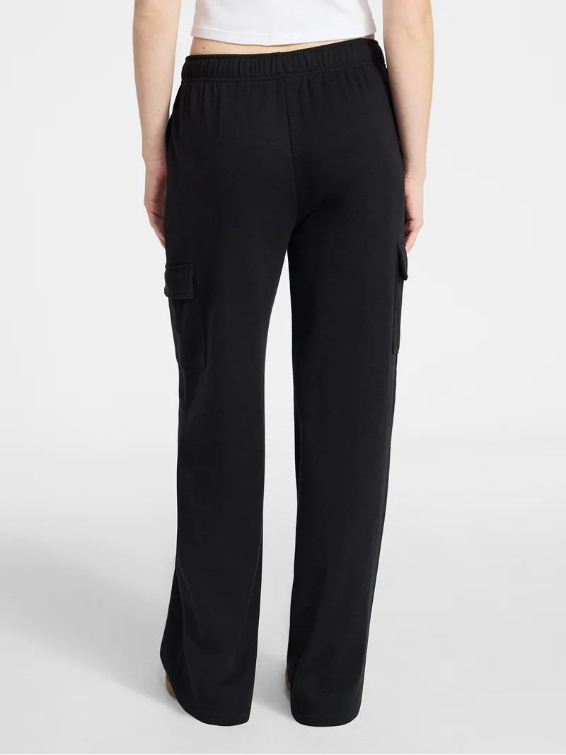 No Boundaries French Terry Cargo Pants, 30" Inseam, Women's XXS-XXL | Walmart (US)