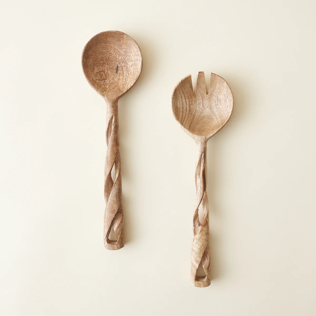 Twisted Wood Salad Servers | Kate Marker Home