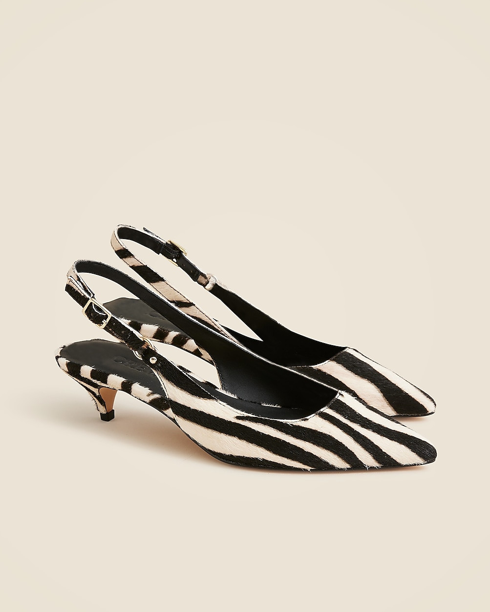 Robin kitten heels in zebra-print calf hair | J. Crew US