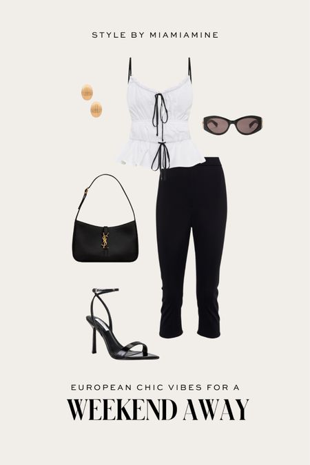 Summer outfit ideas
Black and white tank top under $60
Afrm black capri pants
Tony Bianco heels
European summer outfit 

#LTKStyleTip #LTKFindsUnder100 #LTKFindsUnder50