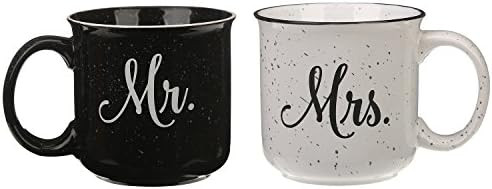 CEDAR HOME Travel Coffee Ceramic Mug Funny Tea Cup Enamel Paint Finish Porcelain 14oz., 2 Pack | Amazon (US)