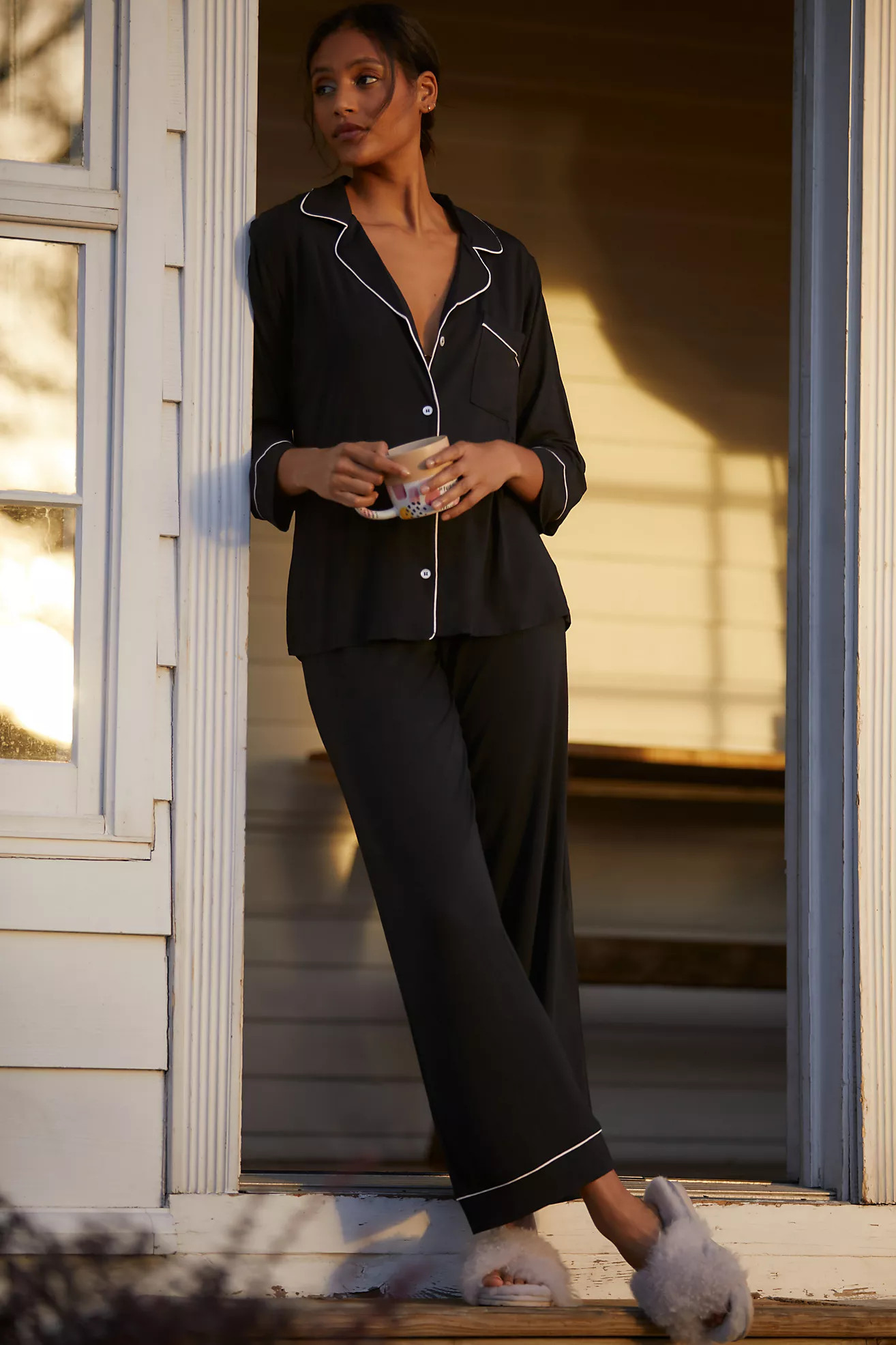 Eberjey Gisele Long-Sleeve Pajama Set | Anthropologie (US)