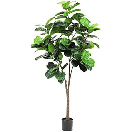 SOGUYI Artificial Fiddle Leaf Fig Tree 5 Feet Tall Fake Plants 38 Leaves Faux Ficus Lyrata Tree in P | Amazon (US)