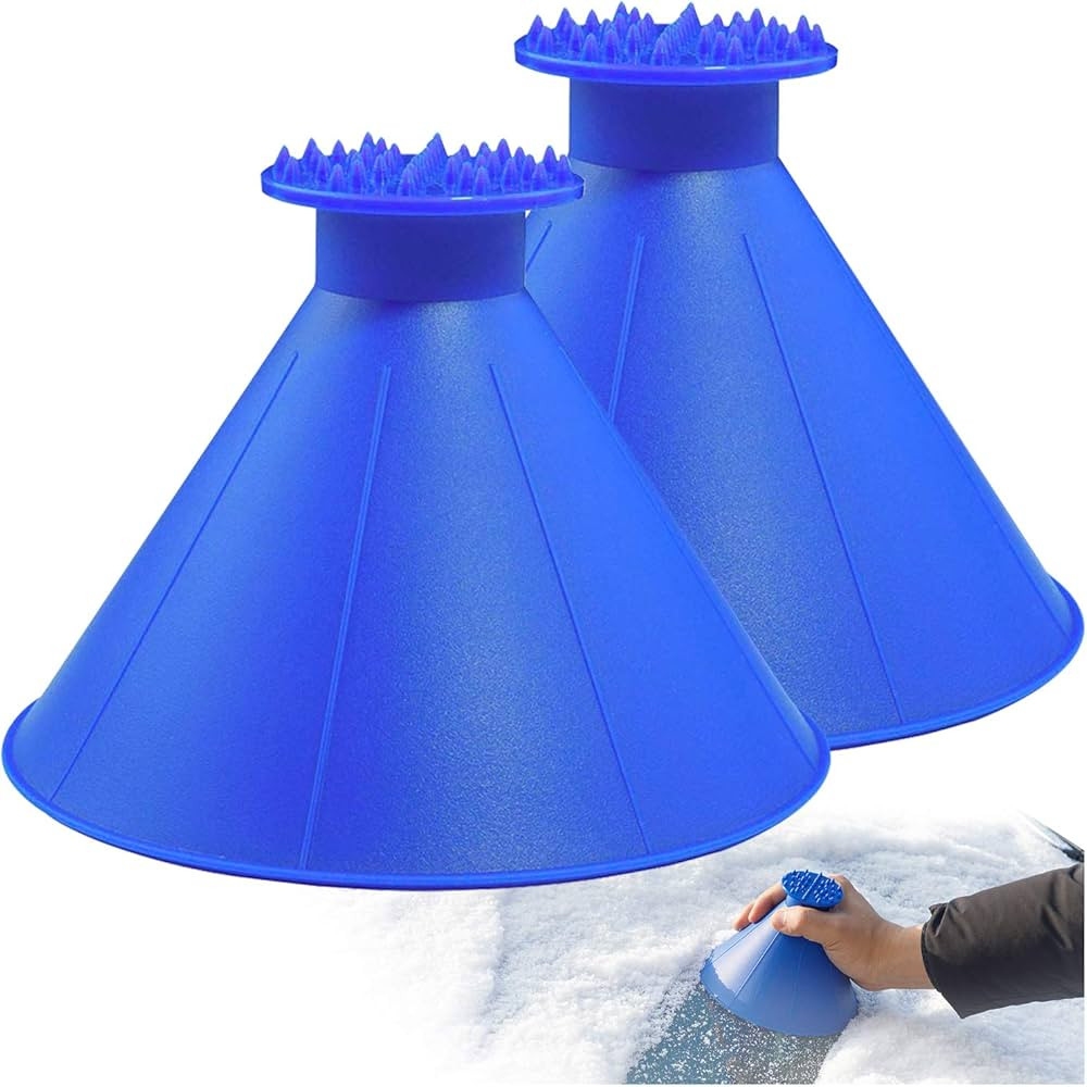 Magical Ice Scrapers for Car Windshield - 2 Pack Cone Magic Car Ice Scraper with Funnel, Round Snow  | Amazon (US)