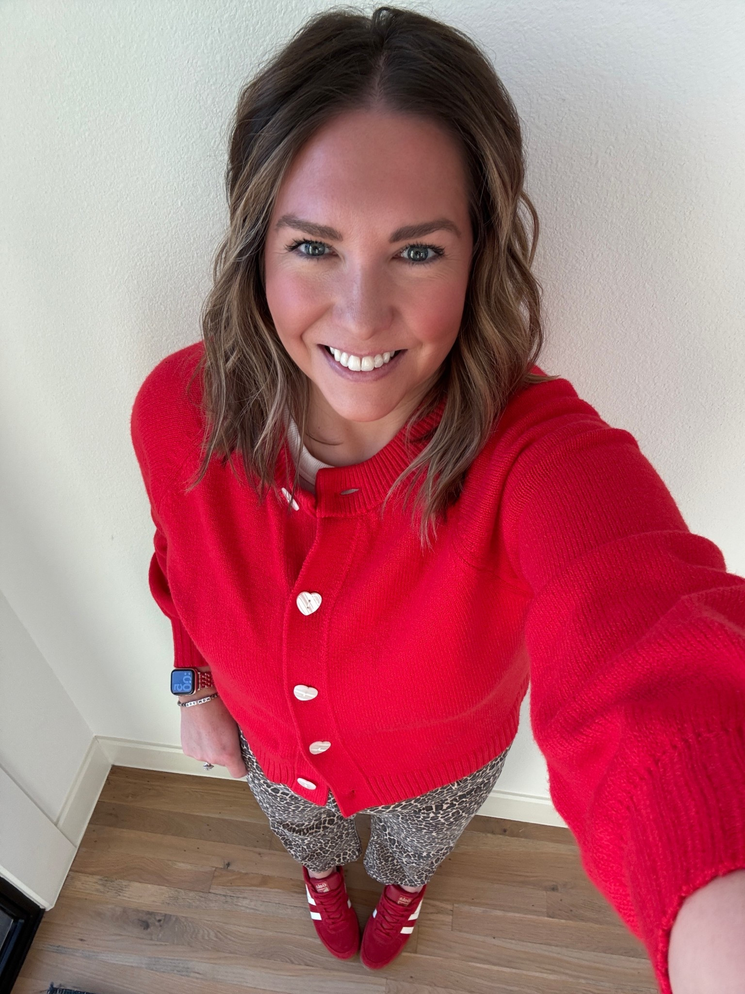 Had to check out a Valentine’s Day pop up with some girl friends. This heart sweater got so many compliments and I love the shade of red. I paired it with my leopard jeans for a little more fun and red sneakers. Why not when dressing for a holiday!? My sweater is currently 50% off! ❤️❤️❤️

#LTKValentine #LTKSaleAlert #LTKootd