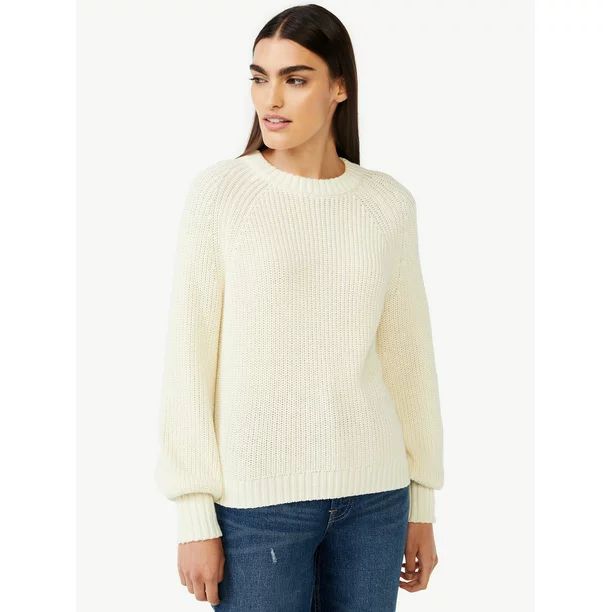 Free Assembly Women’s Shrunken Raglan Sweater with Long Sleeves - Walmart.com | Walmart (US)