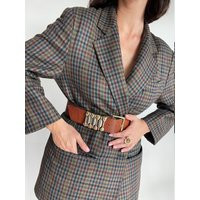 Vintage Rainbow Houndstooth Masculine Unisex Blazer Oversized 100% Wool Size S/xl | Etsy (US)