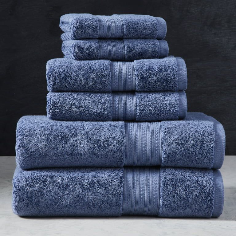 Better Homes & Gardens Signature Soft 6 Piece Solid Towel Set, Insignia Blue | Walmart (US)