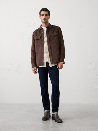 Relaxed-Fit Vegan Suede Overshirt | Banana Republic Factory