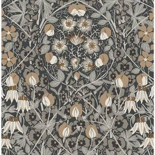 Wrought Iron and Chamois Tulip Garden Prepasted Wallpaper Roll 56 sq. ft. | The Home Depot