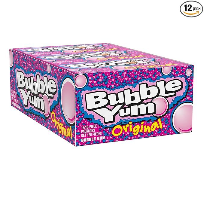 BUBBLE YUM Original Flavor Chewy, Bubble Gum Packs, 2.82 oz (12 Count) | Amazon (US)
