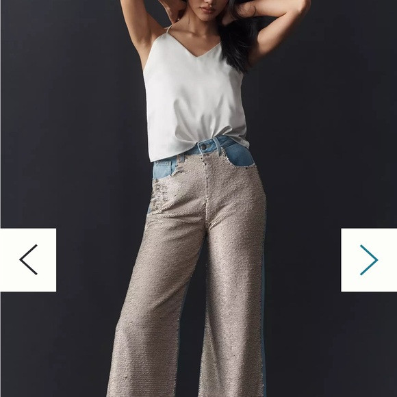 Pilcro Sequin High-Rise Wide-Leg Skater Jeans | Poshmark