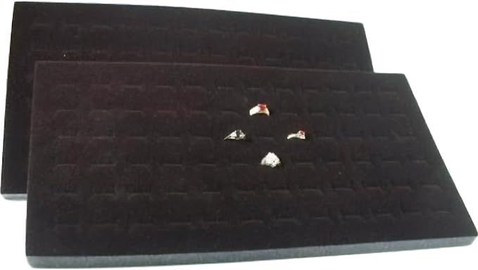 FindingKing 2 72 Slot Black Jewelry Travel Ring Inserts Display Pads | Amazon (US)