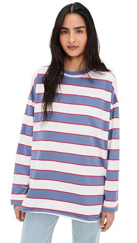 Lioness Women's Horizon Long Sleeve, Dusty Blue Stripe, M | Amazon (US)