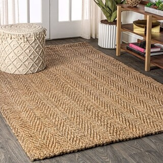 JONATHAN Y Espina Hand Woven Herringbone Chunky Jute Natural Area Rug - 2 X 8 | Bed Bath & Beyond