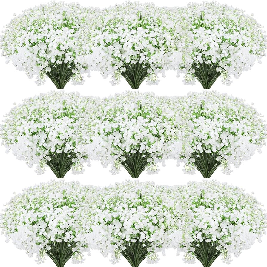 Janinka 50 Pcs Artificial Baby Breath Gypsophila Flowers Bouquets 20.5 Inch Faux Gypsophila Flowe... | Amazon (US)