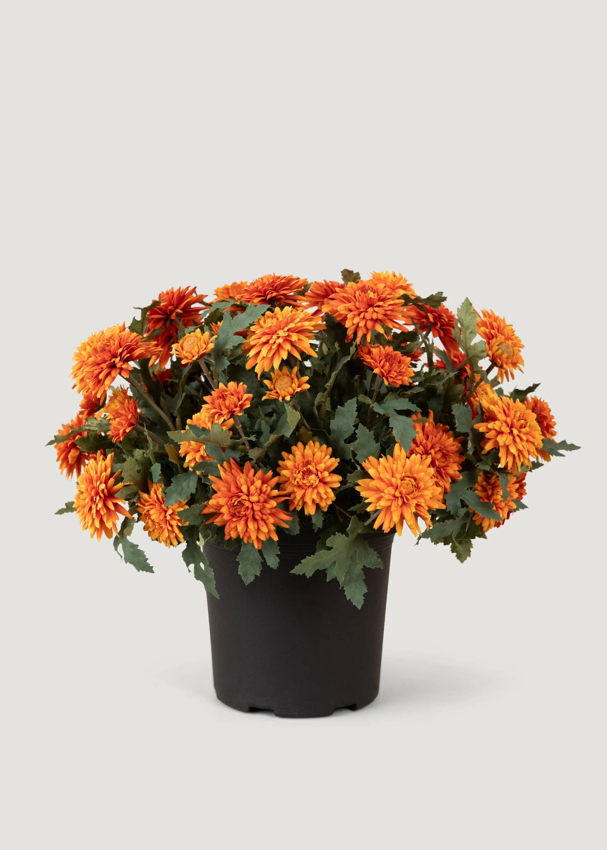 SALE - UV Treated Indoor/Outdoor Potted Fake Fall Orange Mums - 17 | Afloral