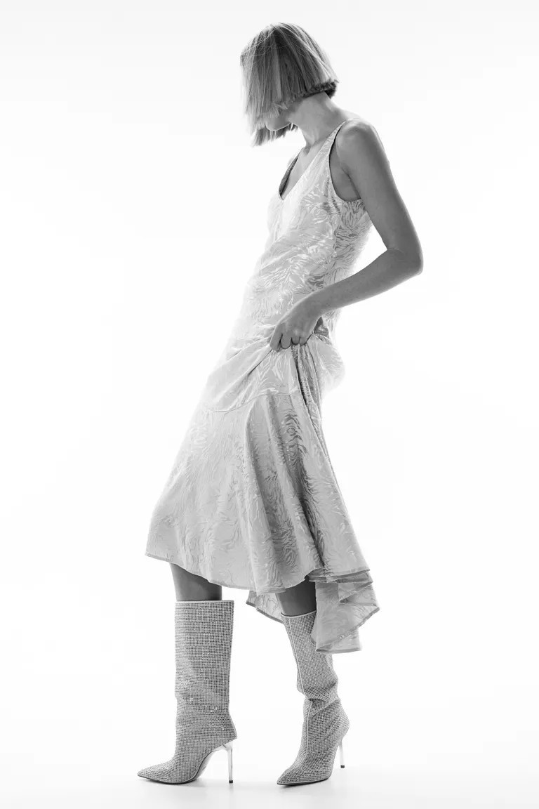 Asymmetric-hem Slip Dress - Black - Ladies | H&M US | H&M (US + CA)