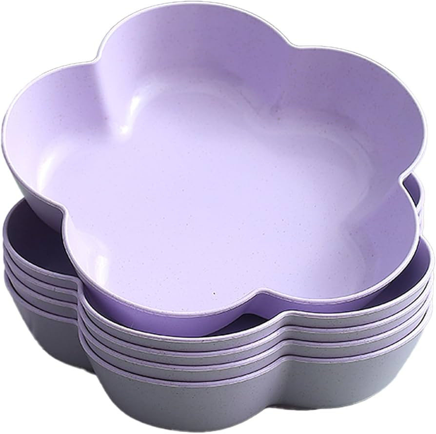 5 Pack Small Dessert Bowls 21oz, 7 Inch Wheat Straw Snack Appetizer Plates, Pinch Prep Bowls for ... | Amazon (US)