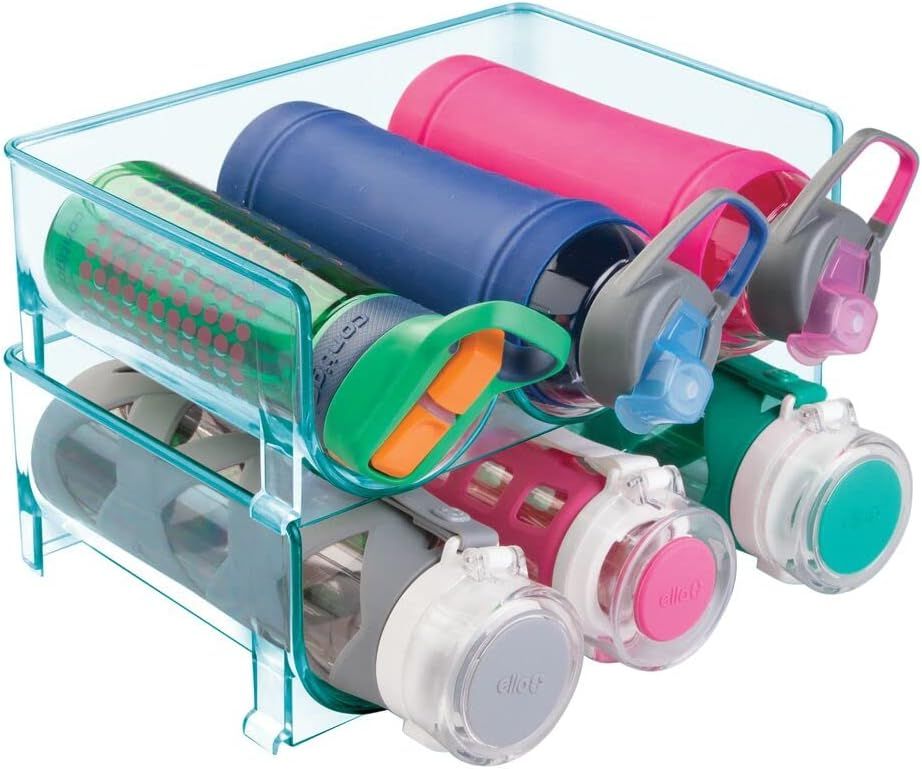 mDesign Modern Plastic Stackable Water Bottle Holder Stand Bin - Storage Organizer for Kitchen Co... | Amazon (US)