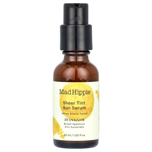 Mad Hippie Sheer Tint Sun Serum (Medium/Dark), Tinted Moisturizer for Face with SPF 29, Vitamin C, Hyaluronic Acid, Tinted Sunscreen for Face in a Recyclable Glass Bottle, Reef Safe, 1.02 Oz | Amazon (US)