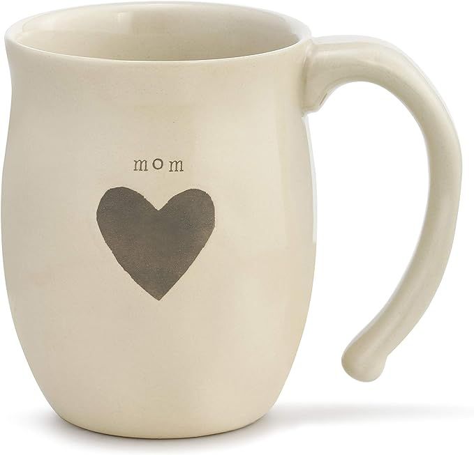 Mom Heart Cream Inspirational 16 ounce Ceramic Stoneware Coffee Mug | Amazon (US)