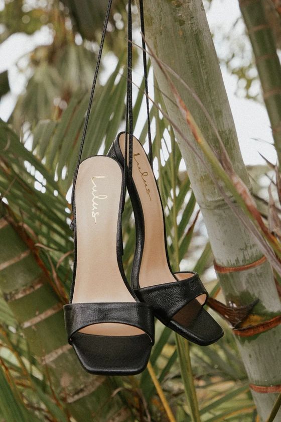 Madelynn Black Lace-Up High Heel Sandals | Lulus