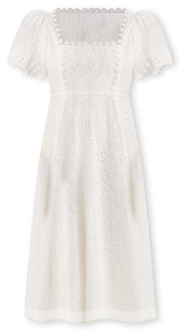 Lace Trim Eyelet Midi Dress - Exclusive | Bloomingdale's (US)