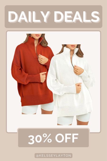 Amazon daily deal, half zip sweater on sale

#LTKSeasonal #LTKfindsunder50 #LTKsalealert