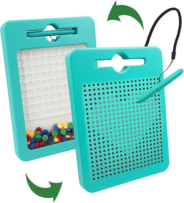 2-in-1 Double-Sided Magnetic Drawing Board for Kids & Toddlers Magnet Doodle Board with Beads, Ma... | Amazon (US)