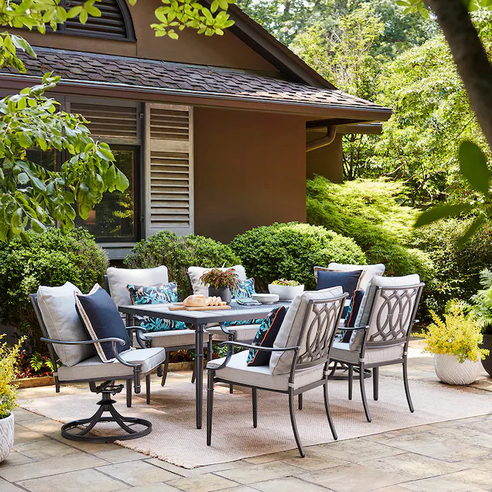 Shop allen + roth Thomas Lake 7-Piece Patio Dining Set Collection at Lowes.com | Lowe's