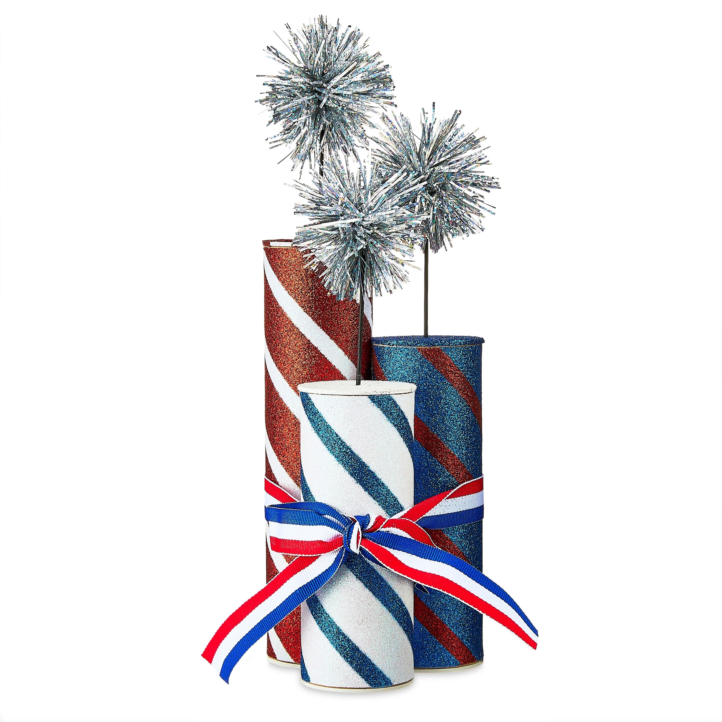 Patriotic Red, White, & Blue Fireworks Tabletop Centerpiece Decoration, 10.75 in, by Way To Celeb... | Walmart (US)