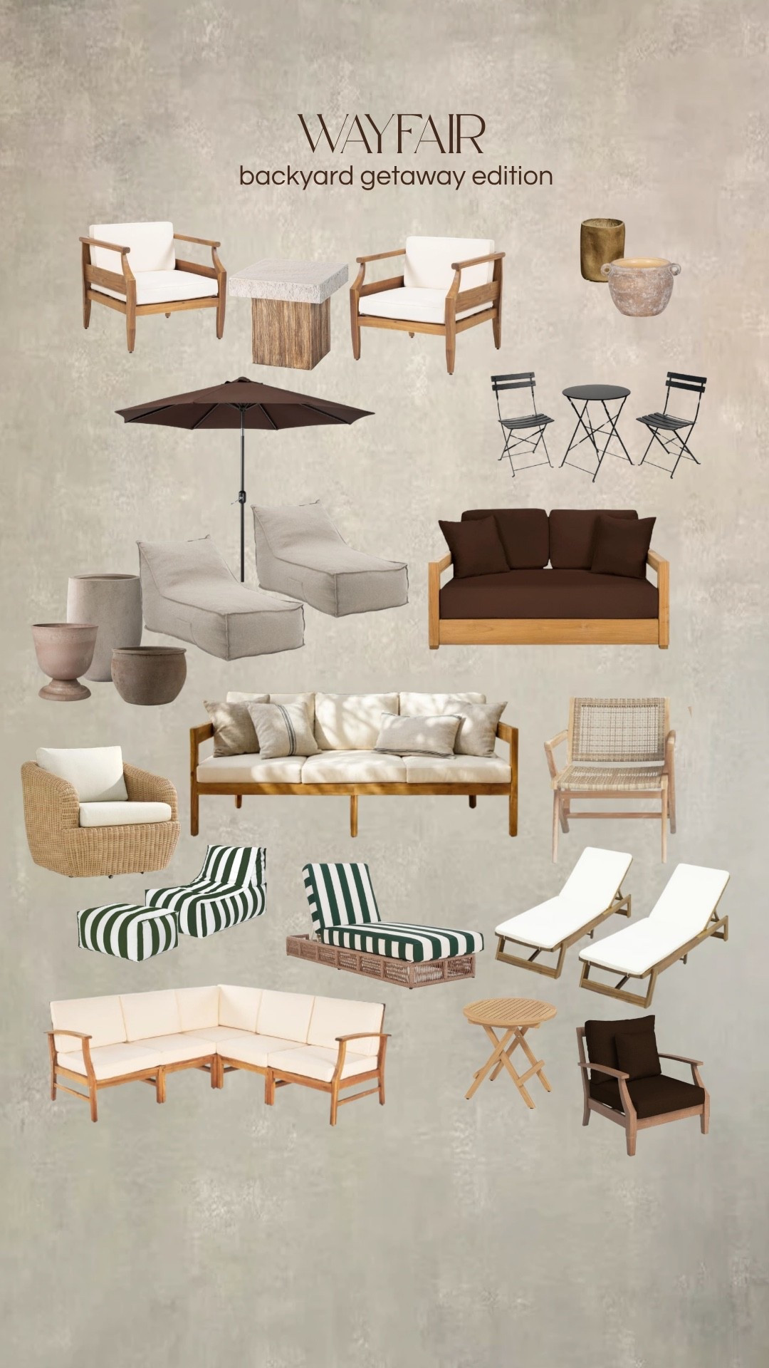 my most recent Wayfair finds! I upgraded my outdoor space with a cozy lounge moment that feels like a mini escape. 
Shop these exact pieces + more of my favorite outdoor seating.
 
@wayfair #wishyouwerehere #outdoor #Wayfair #Ad #WayfairPartner 

Spring backyard upgrade 
Lounge chairs 
Backyard nook 
Outdoor seating
Outdoor loungers
Outdoor sofas and sectionals
Accent seating
Patio chairs
Pots and planters
Outdoor decor 
Outdoor dining set 
Outdoor table 



#LTKSeasonal #LTKHome #LTKmorningroutine