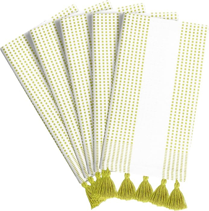 Lemon Green Decorative Dotted Kitchen Towels 16x26 Inch, 5 Pack, Ultra Absorbent, Quick-Dry, 100%... | Amazon (US)