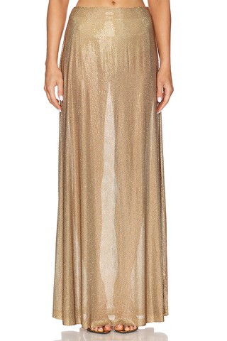 Saturday Skirt in Gold Shiny Stretch | Revolve Clothing (Global)