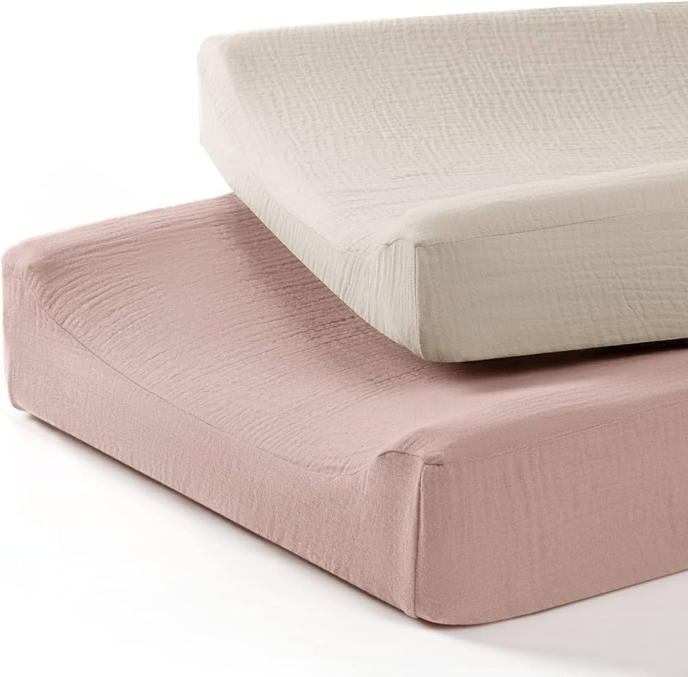 Baby Changing Pad Cover: Muslin Diaper Changing Table Pad Cover - Changing Pad Sheets for Girls B... | Amazon (US)