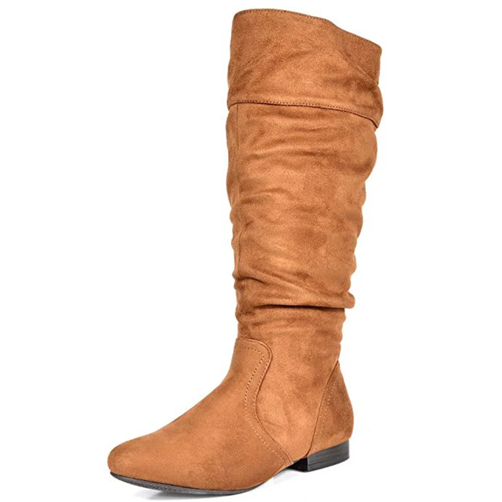 Dream Pairs Women's Platform Knee High Boots Fashion Suede/Pu Flat Pull On Fall Weather Slouchy K... | Walmart (US)