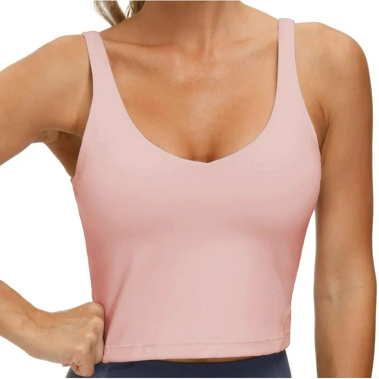 Rosvigor Womens Sports Bras Longline Wirefree Padded Workout Tank Tops for Women | Walmart (US)