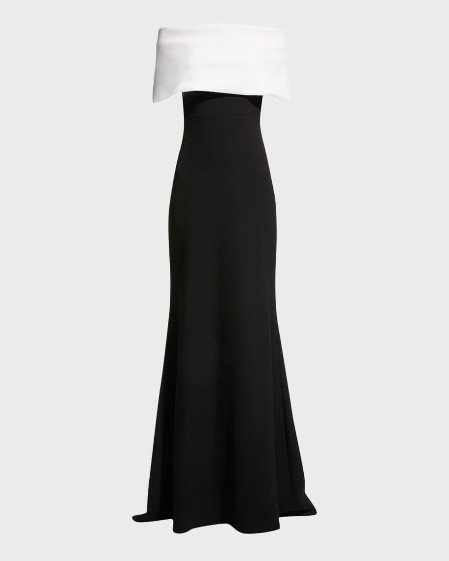 Off-the-Shoulder Two-Tone Gown | Neiman Marcus