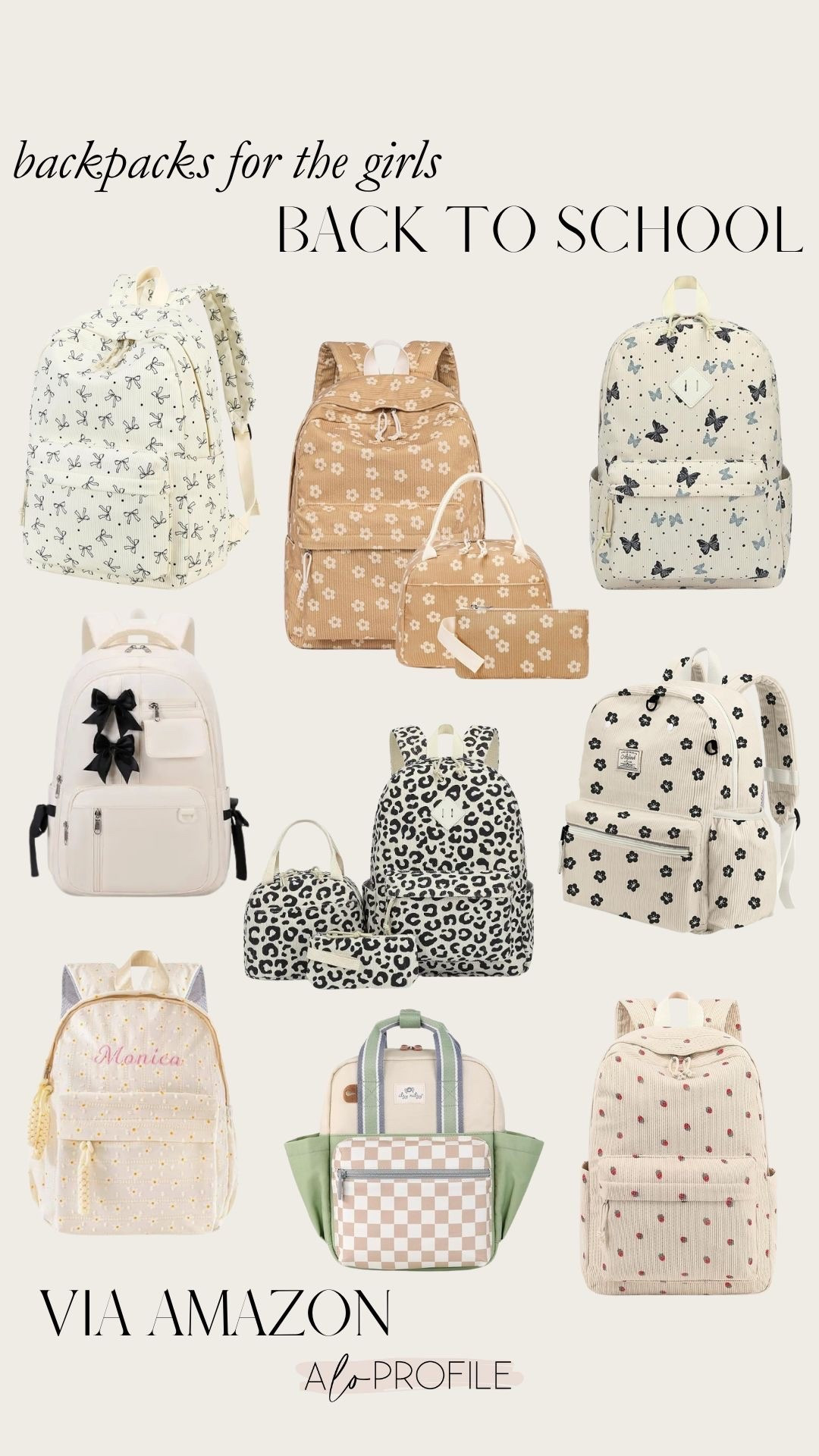 Amazon Back to School Essentials: Backpacks for girls // Amazon finds, Amazon backpacks, Amazon back to school, backpacks for girls, toddler backpacks, neutral backpacks, back to school finds, Amazon kids finds