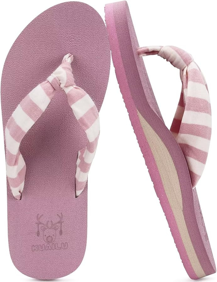 Amazon.com | KuaiLu Flip Flops Women Arch Support Yoga Mat Comfortable Summer Beach Walking Thong... | Amazon (US)
