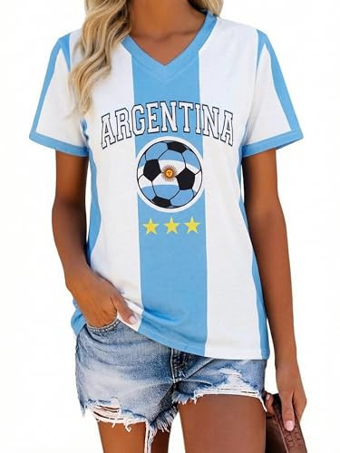 Soccer Cup 2026 Shirt Women Mexico Shirts Brazil Jersey Funny Soccer Graphic Jerseys Y2k V Neck T Shirts | Amazon (US)