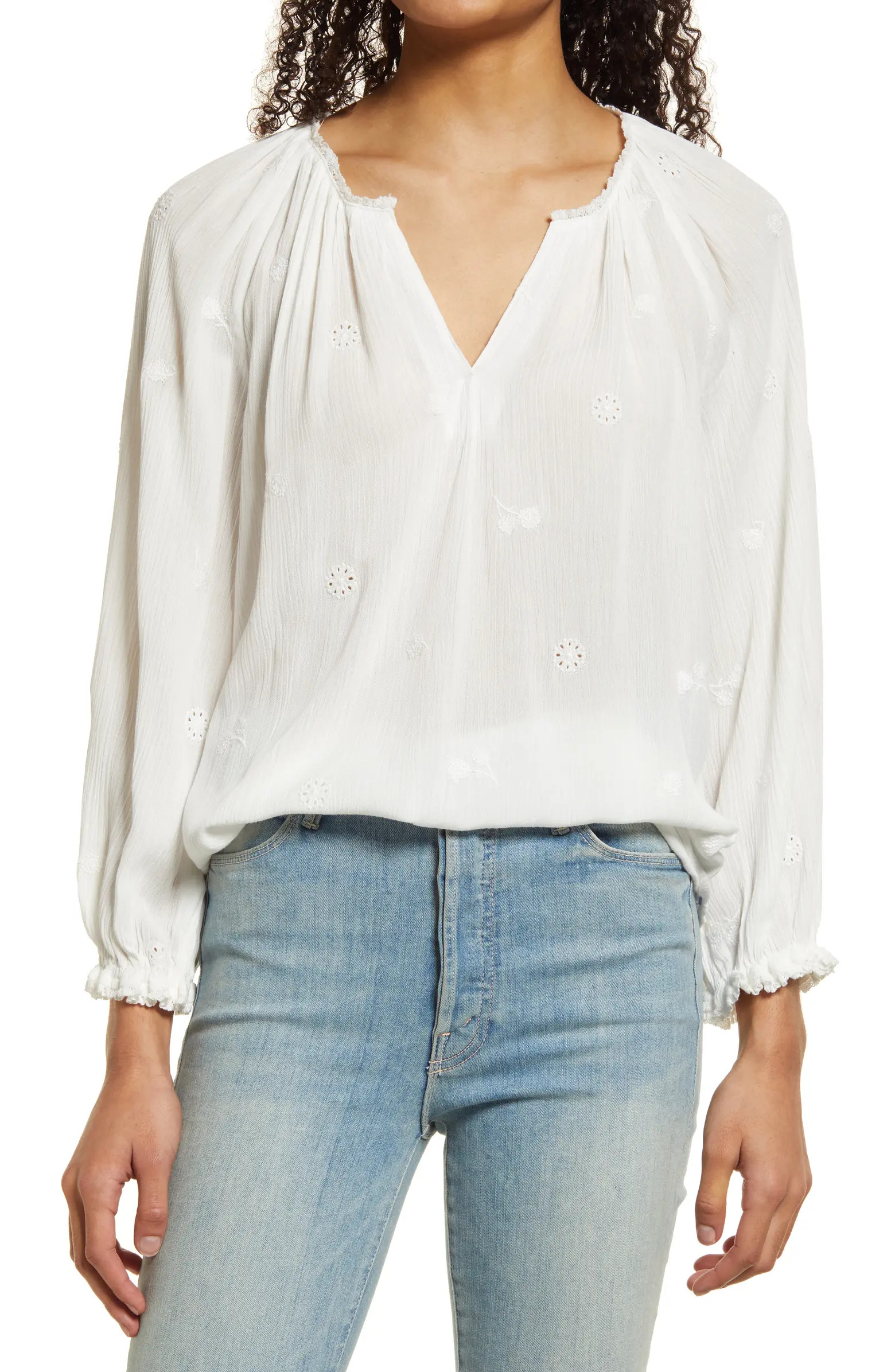 Eyelet Popover Top | Nordstrom