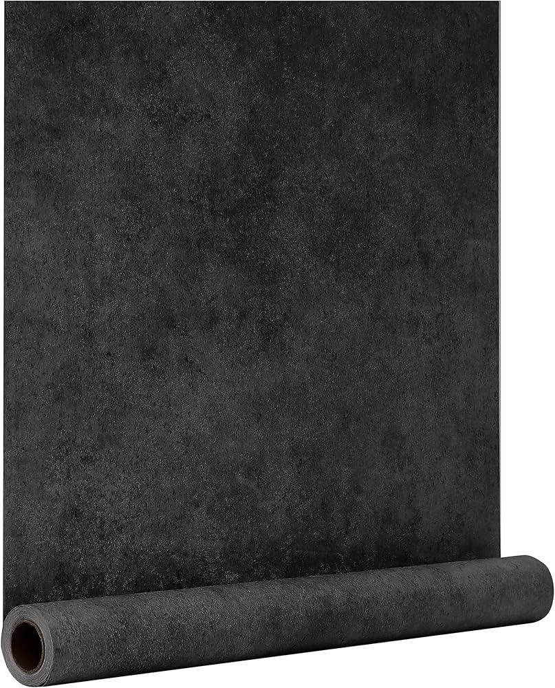 TruReno 24"x197" Black Grey Concrete Contact Paper Peel and Stick Wallpaper Removable Thick Matte... | Amazon (US)