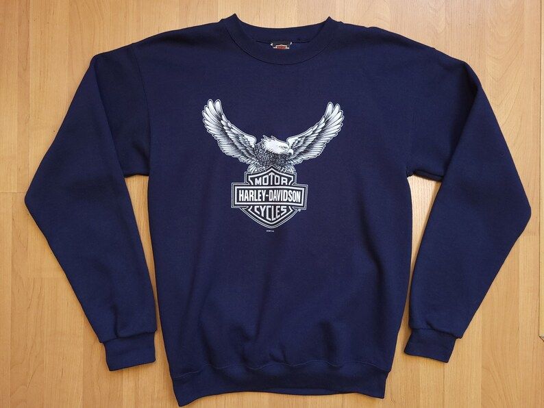Vintage 1997 Harley Davidson Eagle Navy Blue Crewneck Sweatshirt Hal's Milwaukee Pullover Sweater... | Etsy (US)